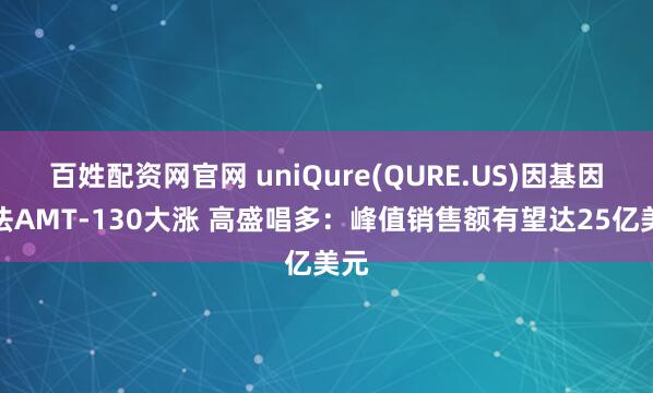百姓配资网官网 uniQure(QURE.US)因基因疗法AMT-130大涨 高盛唱多：峰值销售额有望达25亿美元